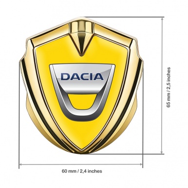Dacia Bodyside Emblem Self Adhesive Gold Yellow Base Classic Logo Variant