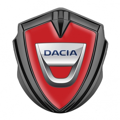 Dacia Emblem Silicon Badge Graphite Crimson Base Classic Logo Variant