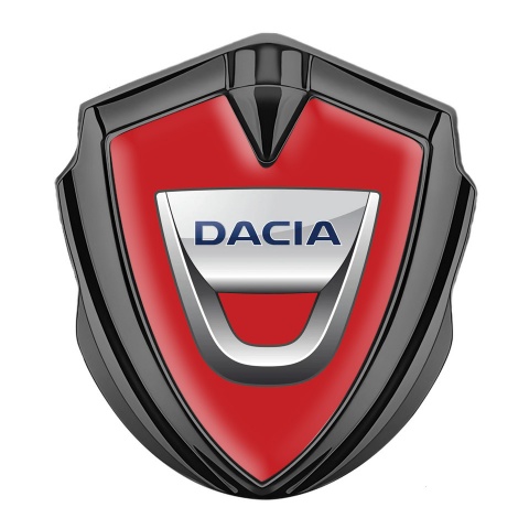 Dacia Emblem Silicon Badge Graphite Crimson Base Classic Logo Variant