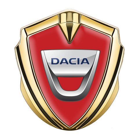 Dacia Emblem Silicon Badge Gold Crimson Base Classic Logo Variant