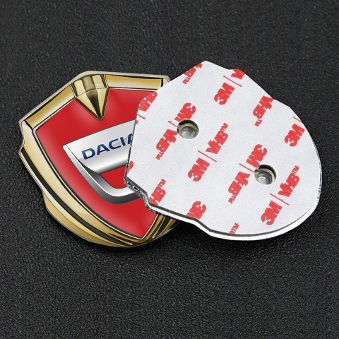 Dacia Emblem Silicon Badge Gold Crimson Base Classic Logo Variant