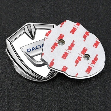 Dacia Metal Domed Emblem Silver White Base Classic Logo Variant