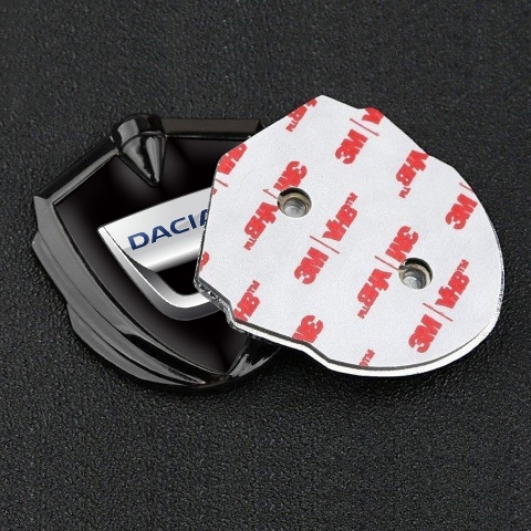Dacia Badge Self Adhesive Graphite Black Base Classic Logo Variant