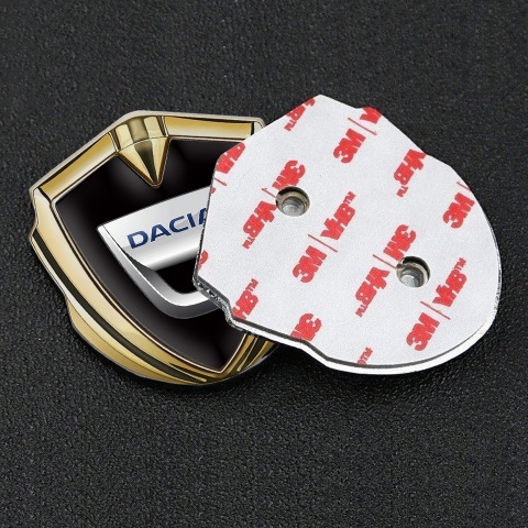 Dacia Badge Self Adhesive Gold Black Base Classic Logo Variant