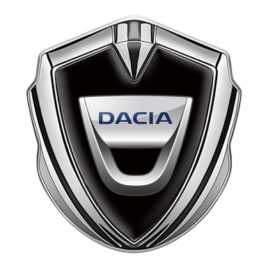 Dacia Badge Self Adhesive Silver Black Base Classic Logo Variant