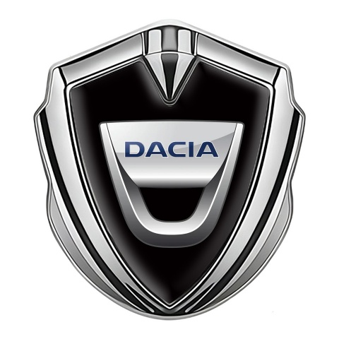 Dacia Badge Self Adhesive Silver Black Base Classic Logo Variant