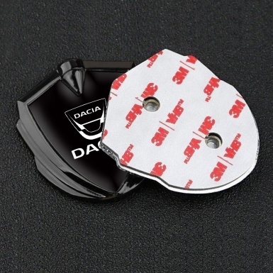 Dacia Metal Emblem Self Adhesive Graphite Black Base White Logo Edition