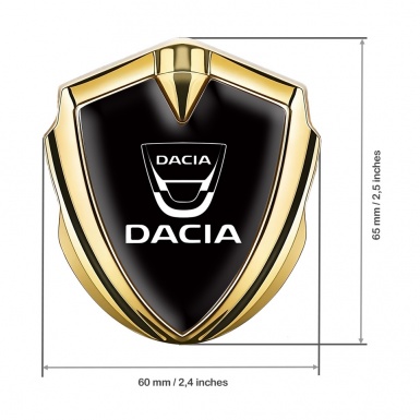 Dacia Metal Emblem Self Adhesive Gold Black Base White Logo Edition