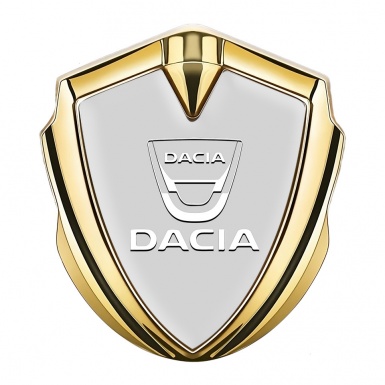 Dacia Emblem Self Adhesive Gold Moon Dust White Classic Logo
