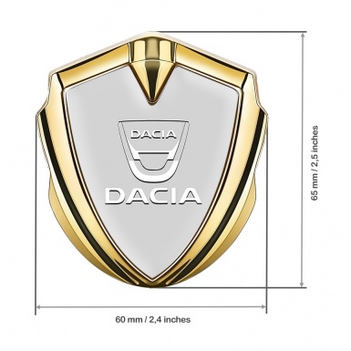Dacia Emblem Self Adhesive Gold Moon Dust White Classic Logo