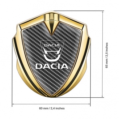 Dacia Domed Emblem Badge Gold Dark Carbon White Classic Logo
