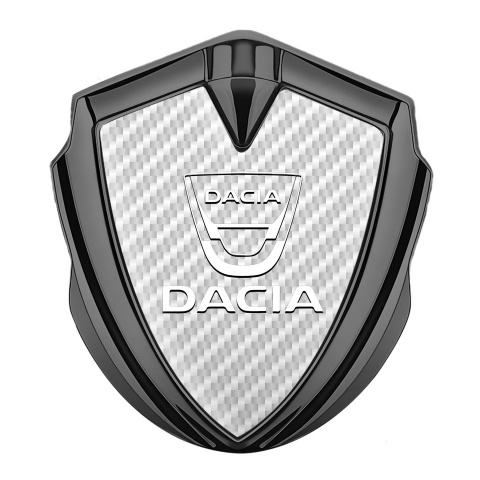 Dacia Emblem Ornament Badge Graphite White Carbon Classic Logo Design