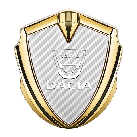 Dacia Emblem Ornament Badge Gold White Carbon Classic Logo Design