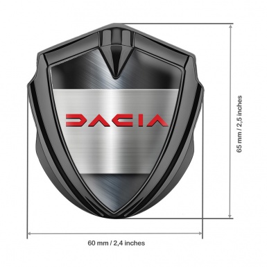 Dacia 3d Emblem Badge Graphite Polished Panel Crimson Logo Design