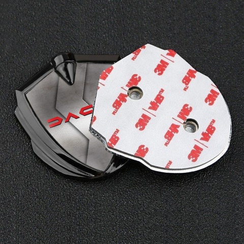 Dacia Metal Domed Emblem Graphite Cut Steel Crimson Logo Edition