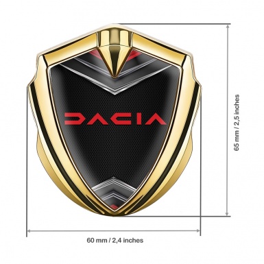 Dacia Badge Self Adhesive Gold Dark Fishnet Crimson Logo Design