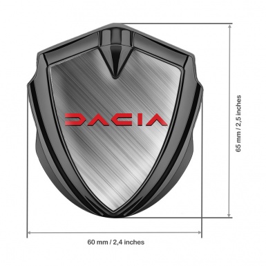 Dacia Emblem Fender Badge Graphite Brushed Steel Crimson Logo Edition