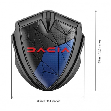 Dacia Fender Emblem Badge Graphite Blue Mosaic Crimson Logo Edition
