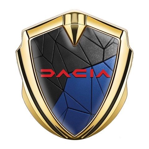 Dacia Fender Emblem Badge Gold Blue Mosaic Crimson Logo Edition