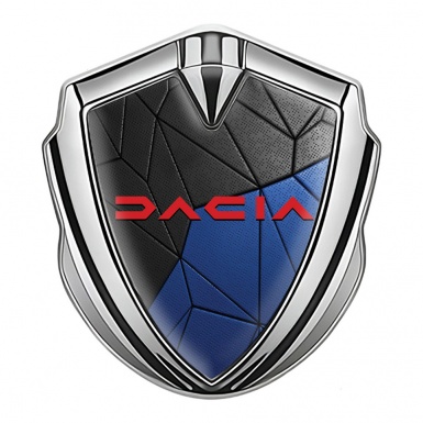Dacia Fender Emblem Badge Silver Blue Mosaic Crimson Logo Edition