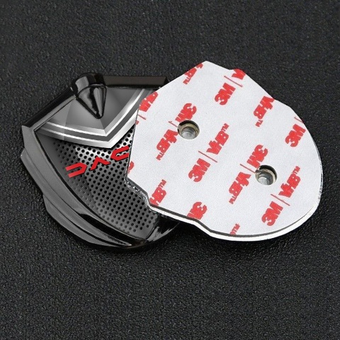 Dacia Emblem Trunk Badge Graphite Steel Grate Crimson Logo Design