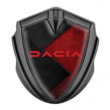 Dacia Emblem Ornament Graphite Grazed Surface Crimson Logo Design