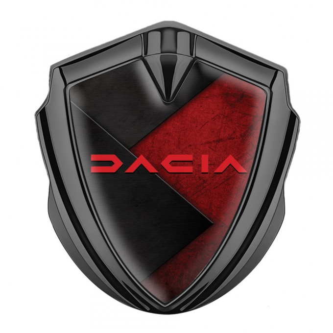 Dacia Emblem Ornament Graphite Grazed Surface Crimson Logo Design