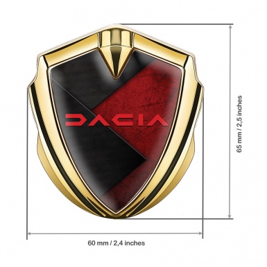 Dacia Emblem Ornament Gold Grazed Surface Crimson Logo Design