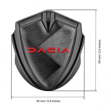 Dacia Emblem Ornament Graphite Scratched Base Crimson Logo Edition