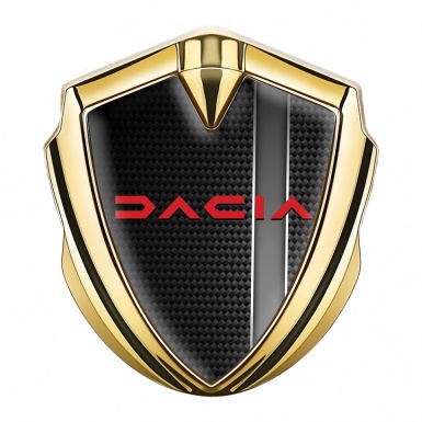 Dacia Emblem Car Badge Gold Black Carbon Sport Stripe Edition