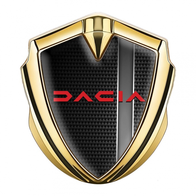 Dacia Emblem Car Badge Gold Black Carbon Sport Stripe Edition