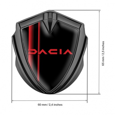Dacia Emblem Silicon Badge Graphite Crimson Stripe Sport Stripe Edition