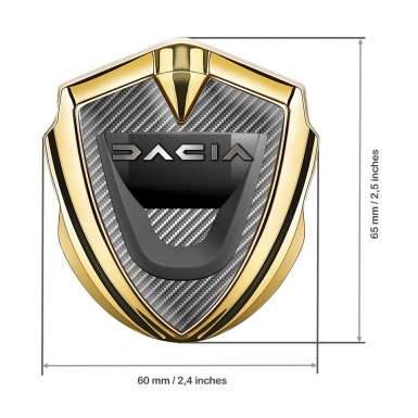 Dacia Emblem Self Adhesive Gold Light Carbon Dark Matte Logo Design