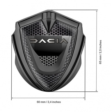 Dacia Metal Emblem Badge Graphite Black Grate Dark Matte Logo Variant