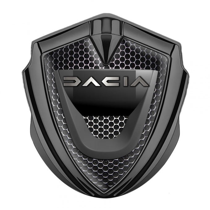 Dacia Metal Emblem Badge Graphite Black Grate Dark Matte Logo Variant
