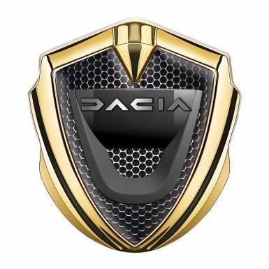 Dacia Metal Emblem Badge Gold Black Grate Dark Matte Logo Variant