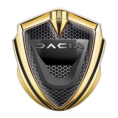 Dacia Metal Emblem Badge Gold Black Grate Dark Matte Logo Variant