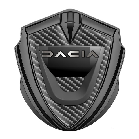 Dacia Emblem Metal Badge Graphite Carbon Fiber Dark Matte Logo Edition