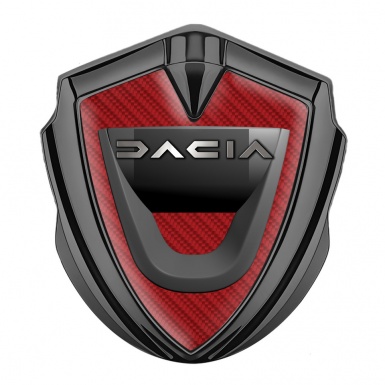 Dacia Silicon Emblem Badge Graphite Red Carbon Dark Matte Logo