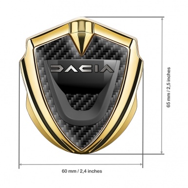 Dacia Emblem Car Badge Gold Black Carbon Dark Matte Logo