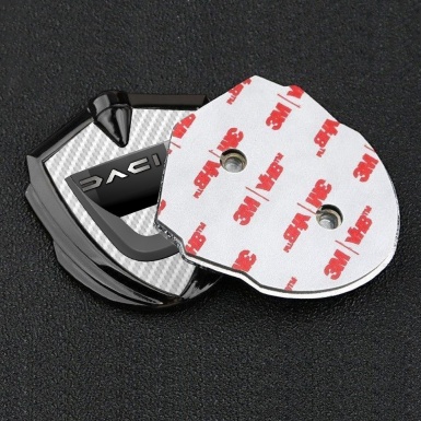 Dacia Emblem Silicon Badge Graphite White Carbon Dark Matte Logo
