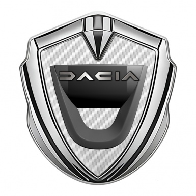 Dacia Emblem Silicon Badge Silver White Carbon Dark Matte Logo