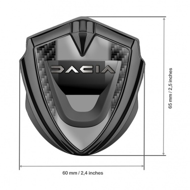 Dacia Metal Domed Emblem Graphite Black Carbon Frame Matte Logo Design