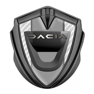 Dacia Emblem Fender Badge Graphite White Carbon Frame Matte Logo Design