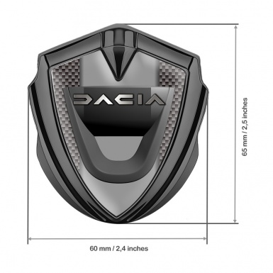 Dacia Fender Emblem Badge Graphite Grey Carbon Frame Matte Logo