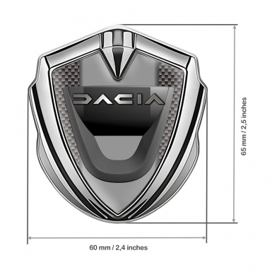Dacia Fender Emblem Badge Silver Grey Carbon Frame Matte Logo