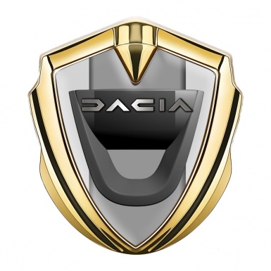 Dacia Emblem Self Adhesive Gold Moon Grey Frame Matte Logo