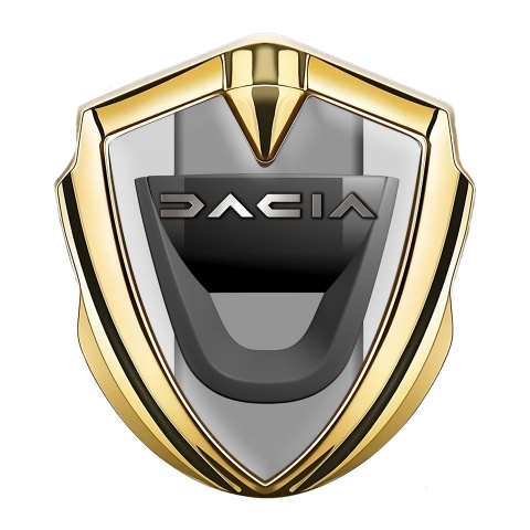 Dacia Emblem Self Adhesive Gold Moon Grey Frame Matte Logo