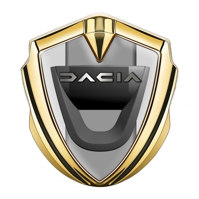 Dacia Emblem Self Adhesive Gold Moon Grey Frame Matte Logo