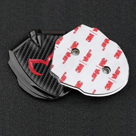 Mazda Emblem Silicon Badge Graphite Black Carbon Crimson Logo Motif